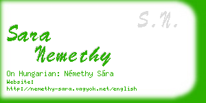 sara nemethy business card