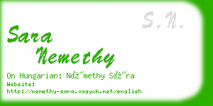 sara nemethy business card